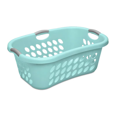 Sterilite 12 Pack Plastic Laundry Basket Ultra HipHold 1.25 Bu Contour Rim, Mint - VMInnovations