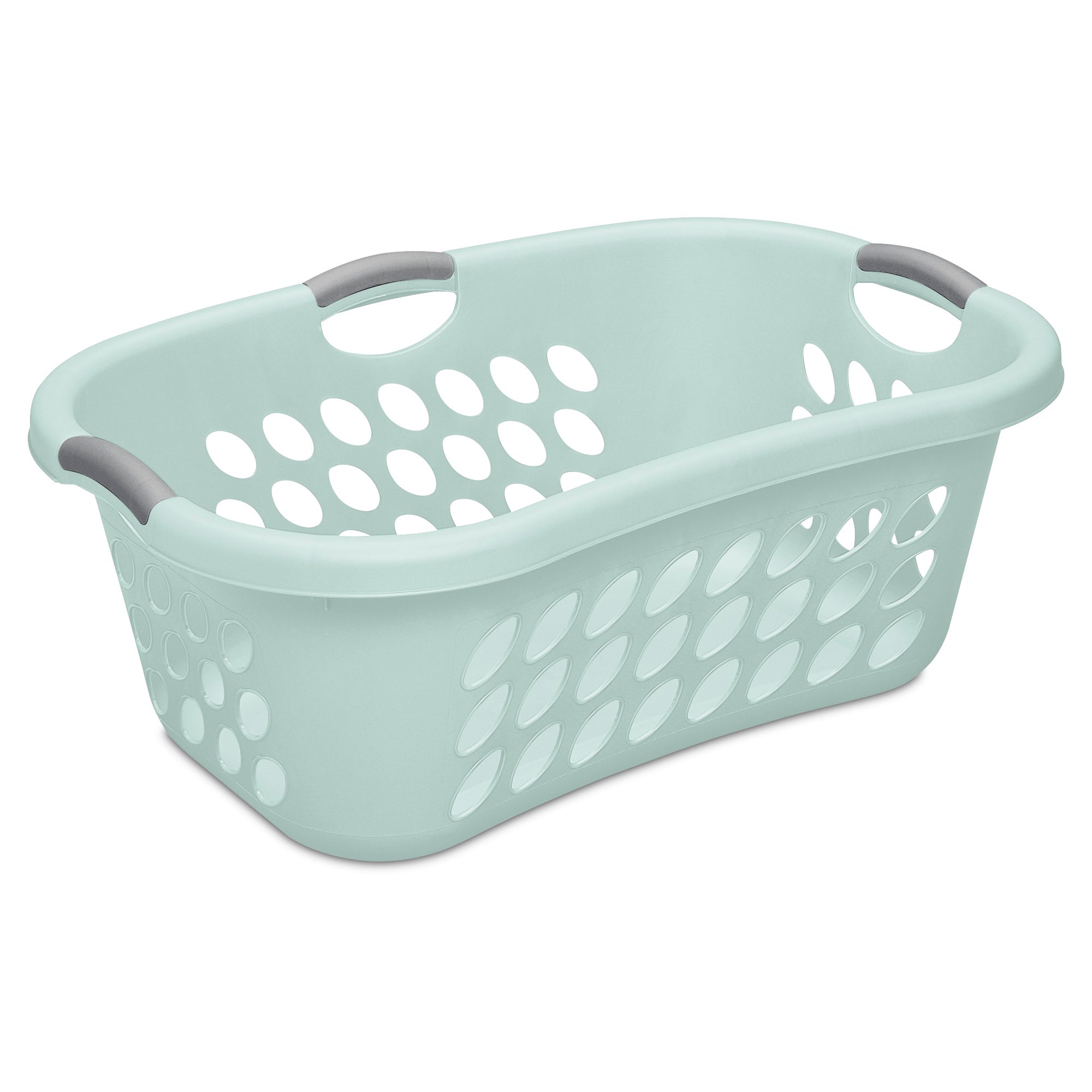 Sterilite 18 Pack Plastic Laundry Basket Ultra HipHold 1.25 Bu Contour Rim, Mint - VMInnovations