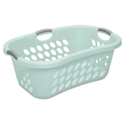 Sterilite 18 Pack Plastic Laundry Basket Ultra HipHold 1.25 Bu Contour Rim, Mint - VMInnovations