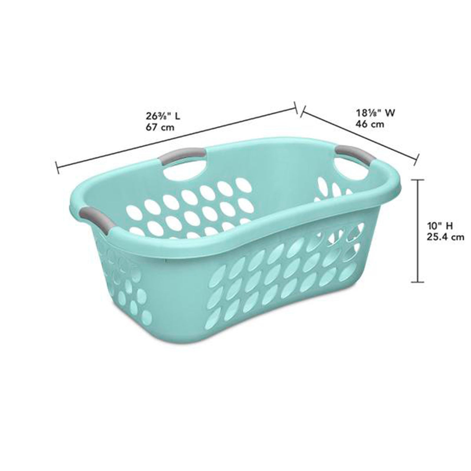 Sterilite 12 Pack Plastic Laundry Basket Ultra HipHold 1.25 Bu Contour Rim, Mint - VMInnovations