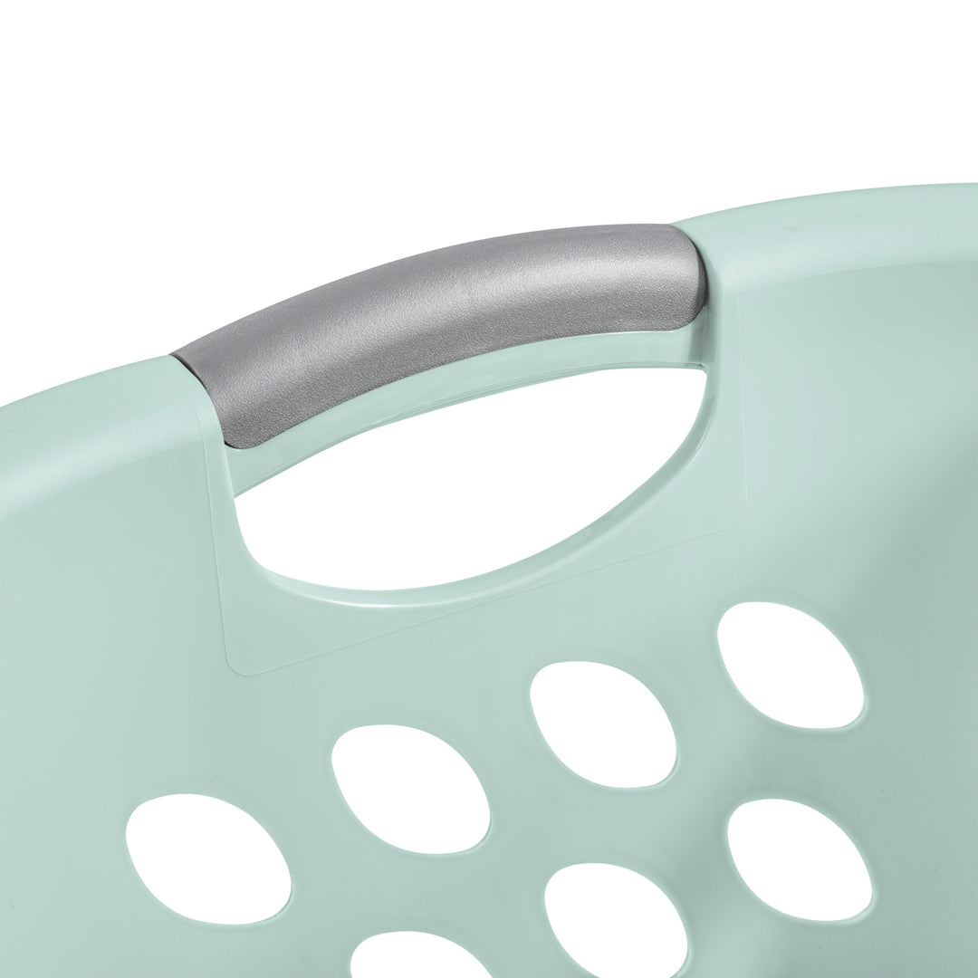 Sterilite 18 Pack Plastic Laundry Basket Ultra HipHold 1.25 Bu Contour Rim, Mint
