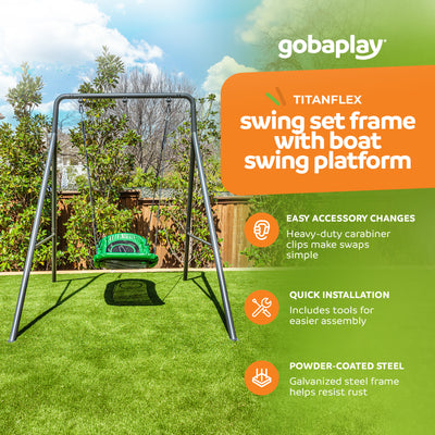 gobaplay Outdoor Swing Set Frame with Bars & gobaplay Boat Swing Platform Saucer
