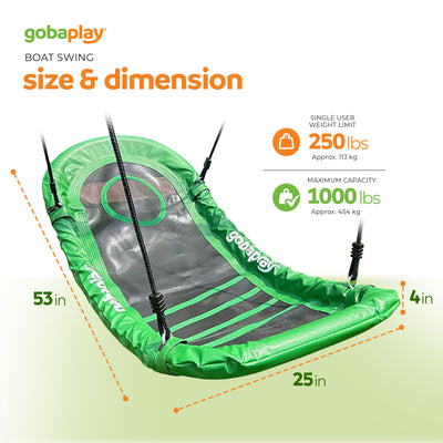 gobaplay Outdoor Swing Set Frame with Bars & gobaplay Boat Swing Platform Saucer