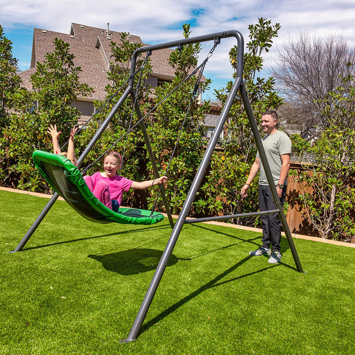 gobaplay Outdoor Swing Set Frame with Bars & gobaplay Boat Swing Platform Saucer - VMInnovations