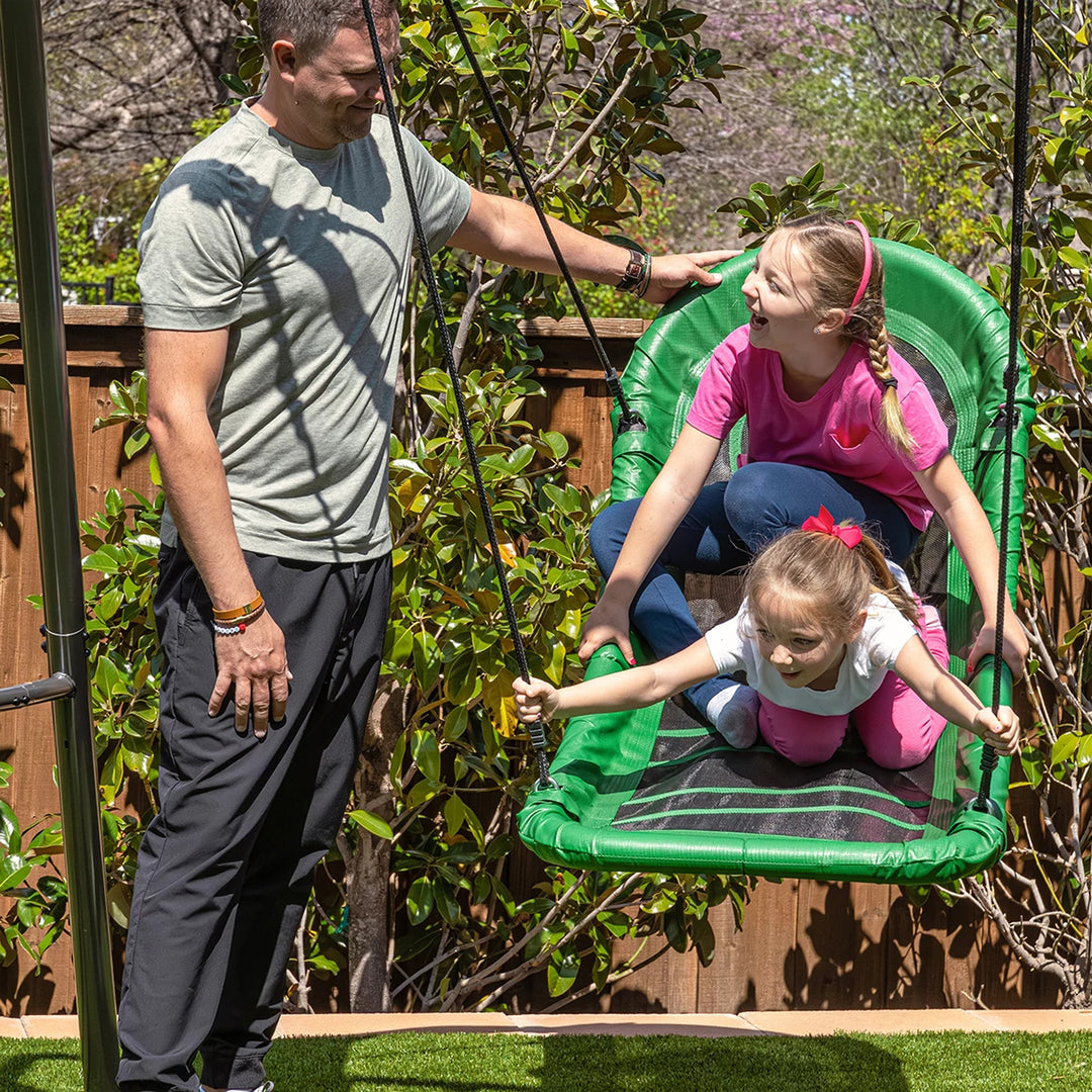 gobaplay Outdoor Swing Set Frame with Bars & gobaplay Boat Swing Platform Saucer - VMInnovations