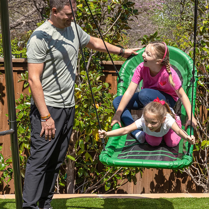 gobaplay Outdoor Swing Set Frame with Bars & gobaplay Boat Swing Platform Saucer - VMInnovations
