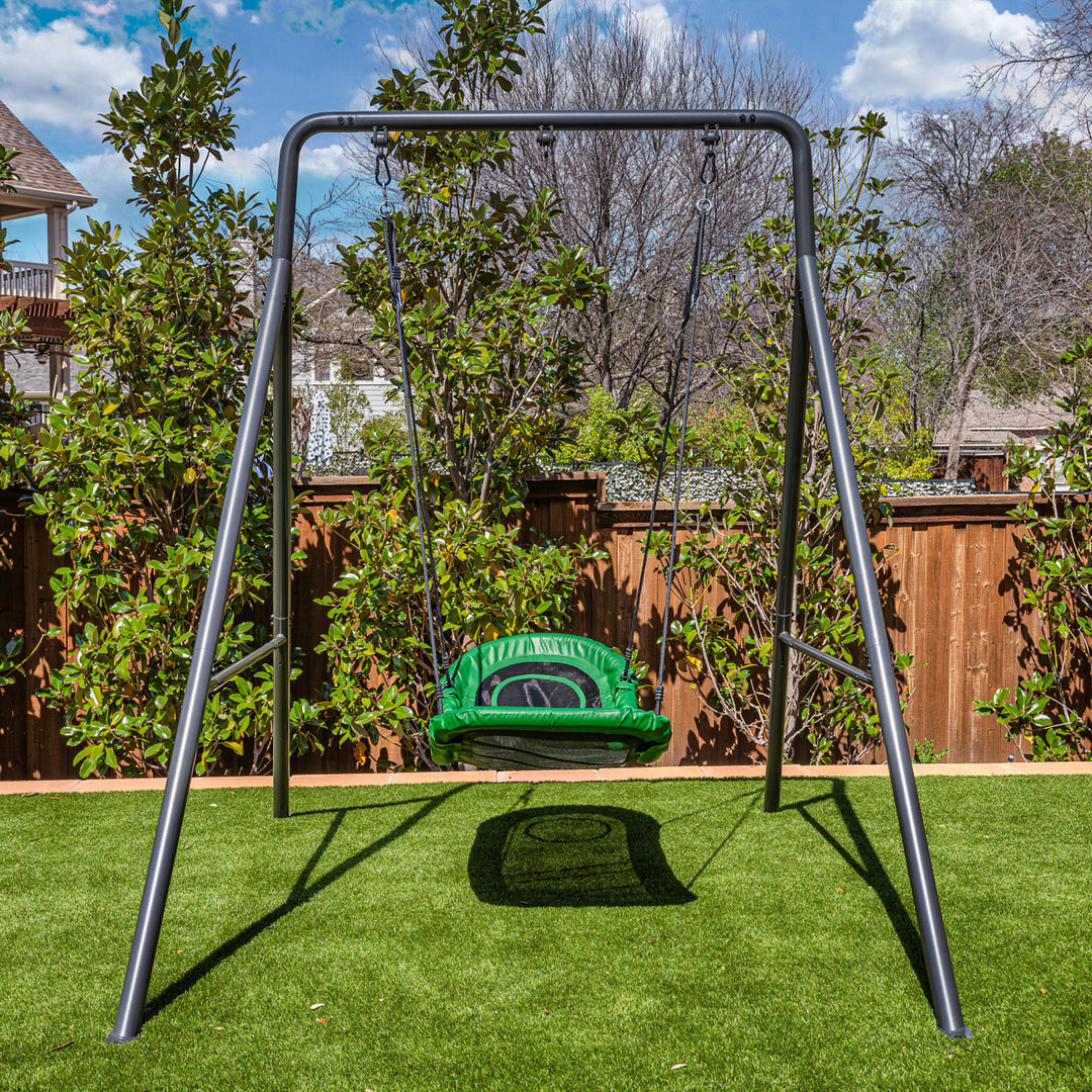gobaplay Outdoor Swing Set Frame with Bars & gobaplay Boat Swing Platform Saucer - VMInnovations