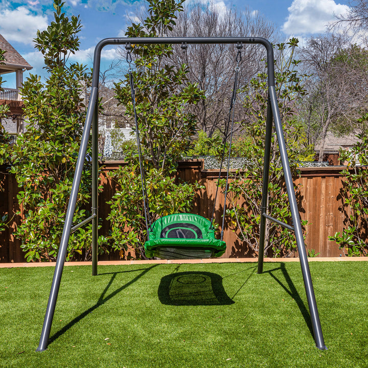 gobaplay Outdoor Swing Set Frame with Bars & gobaplay Boat Swing Platform Saucer - VMInnovations