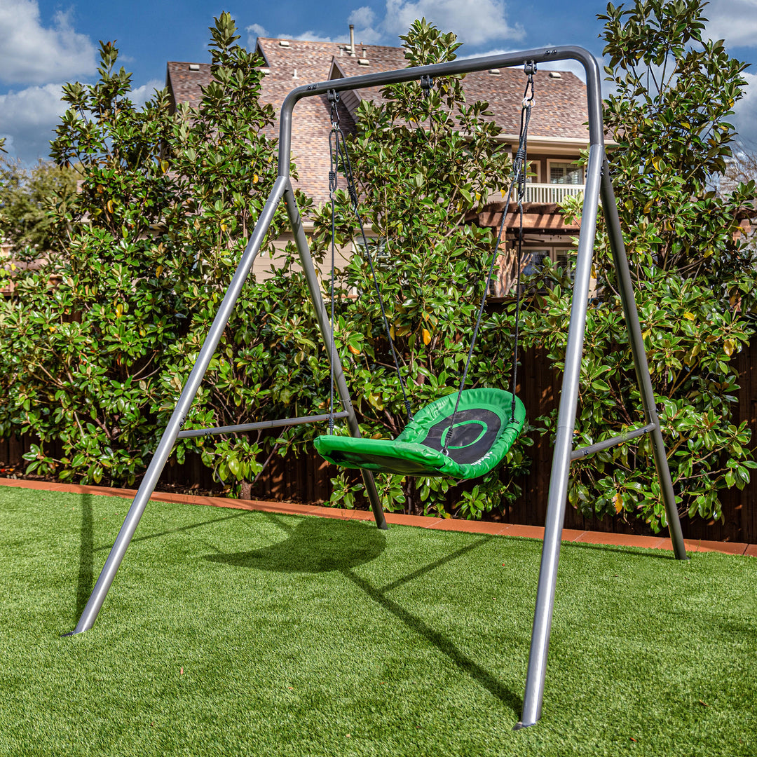 gobaplay Outdoor Swing Set Frame with Bars & gobaplay Boat Swing Platform Saucer - VMInnovations