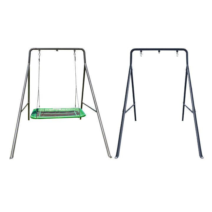 gobaplay Outdoor Swing Set Frame with Bars & gobaplay Rectangle Swing Platform