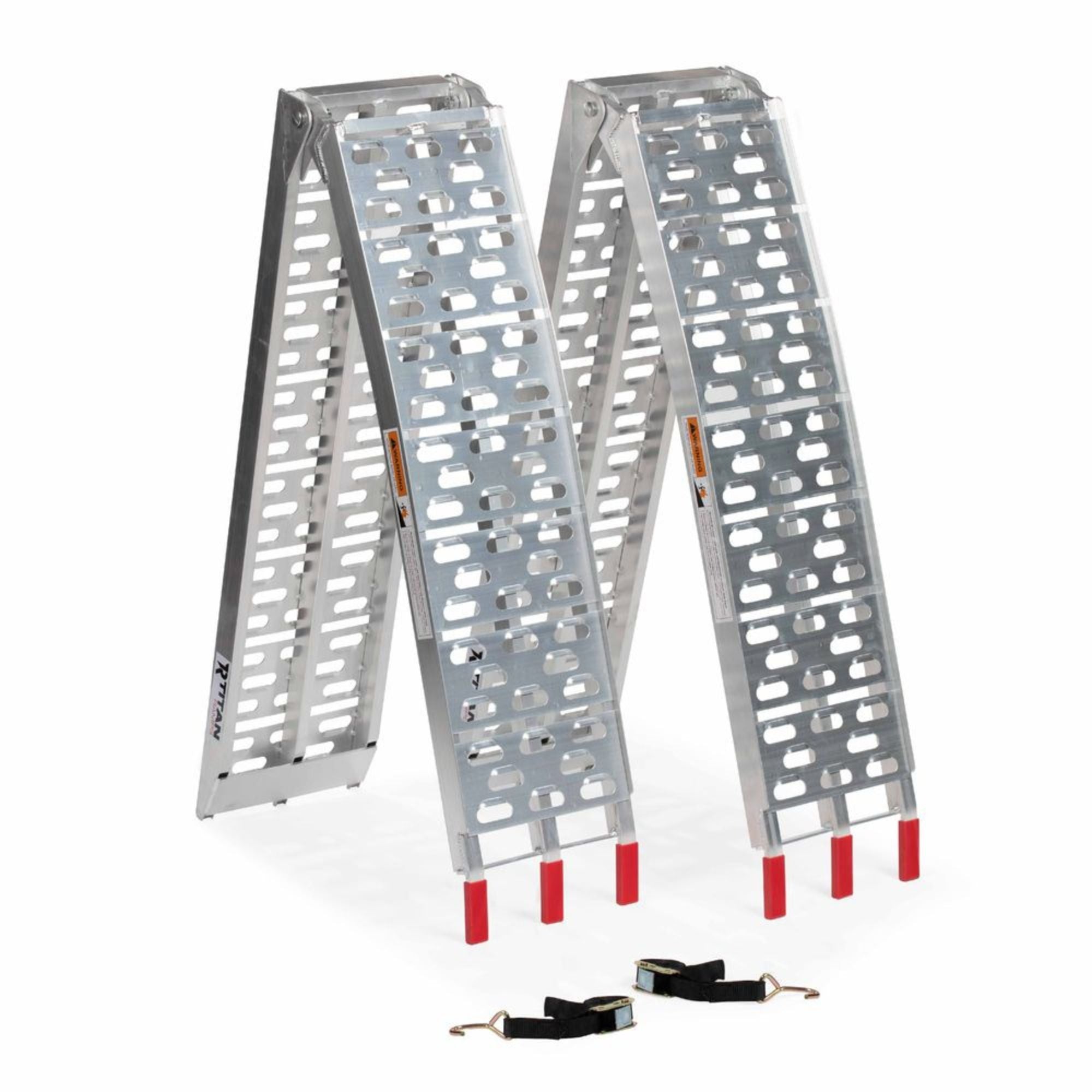 Titan Ramps 2PK 7.5’ Folding ATV Loading Ramps Arched Aluminum Design(Open Box) - VMInnovations