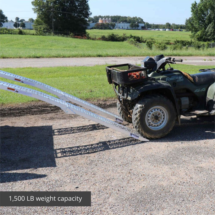 Titan Ramps 2PK 7.5’ Folding ATV Loading Ramps Arched Aluminum Design(Open Box)