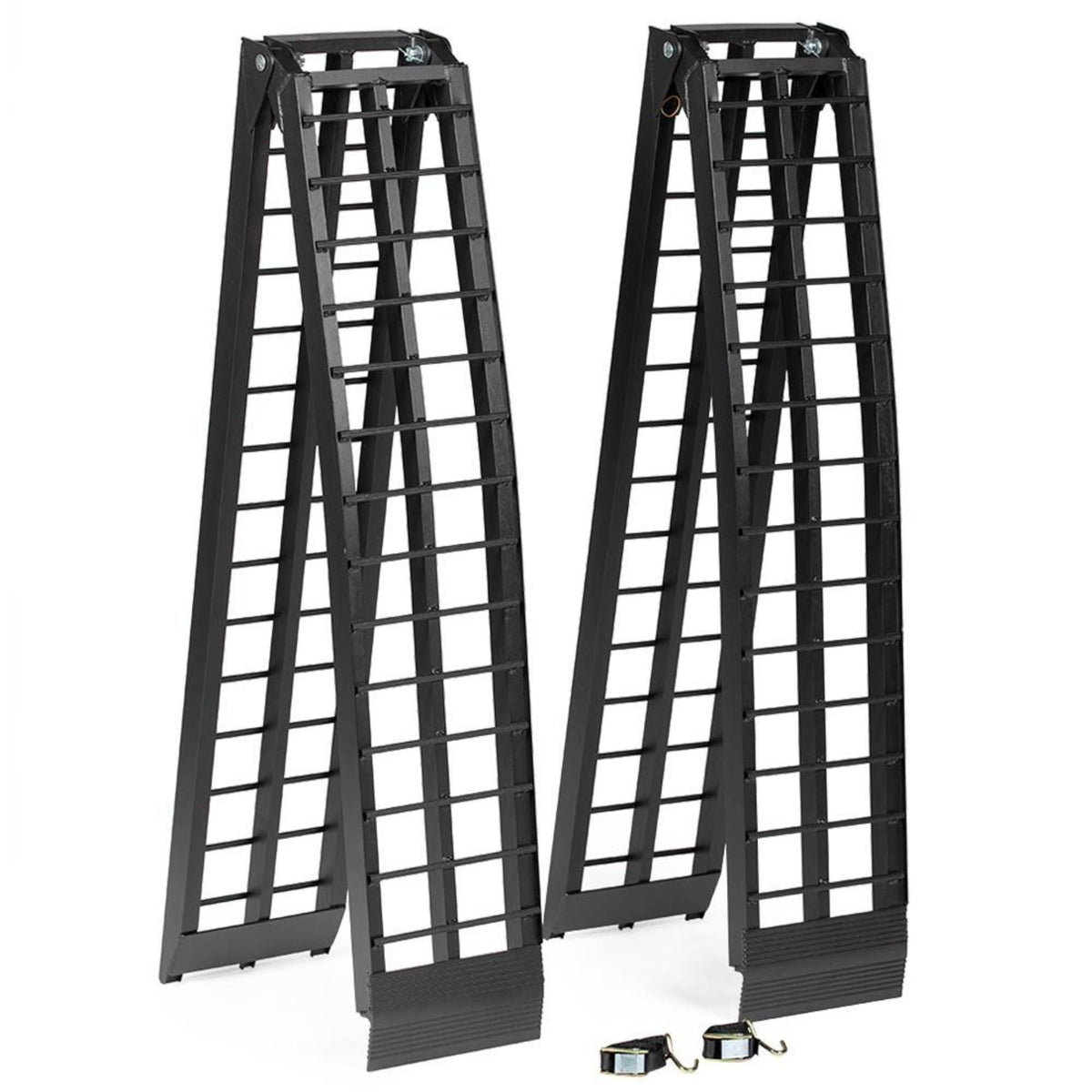 Titan Ramps 2pk 9’ Folding ATV Loading Ramps Arched Aluminum Design, Black(Used) - VMInnovations