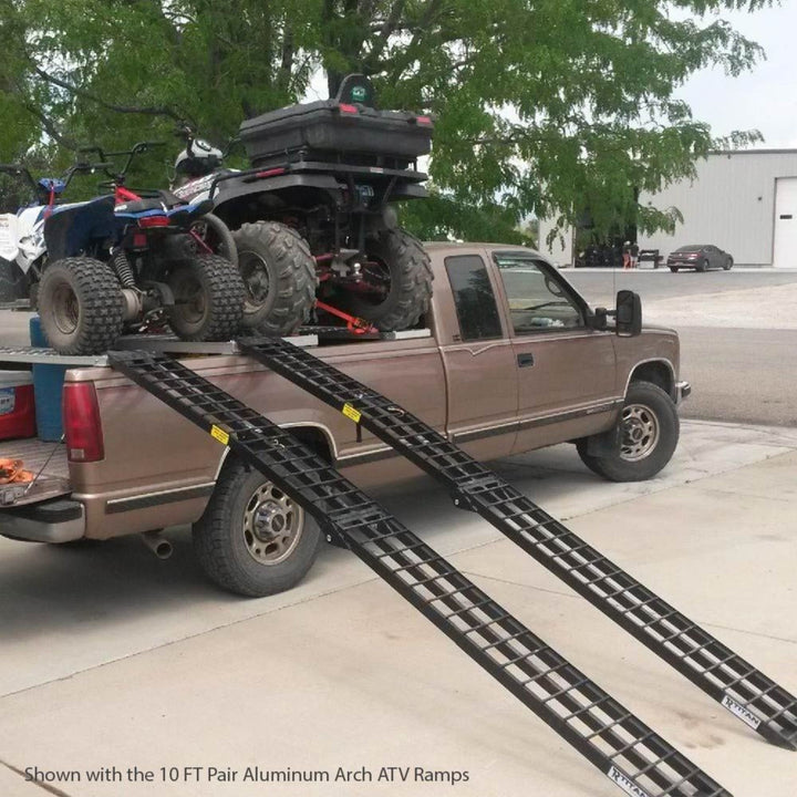 Titan Ramps 2pk 9’ Folding ATV Loading Ramps Arched Aluminum Design, Black(Used) - VMInnovations