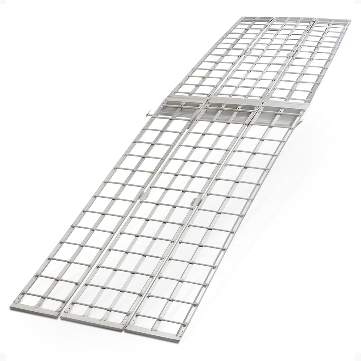 Black Widow 10’ Aluminum Folding Motorcycle Ramp, 3 Piece Design, Silver (Used) - VMInnovations