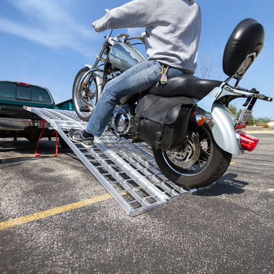 Black Widow 10’ Aluminum Folding Motorcycle Ramp, Arched 3pc Design (Open Box)