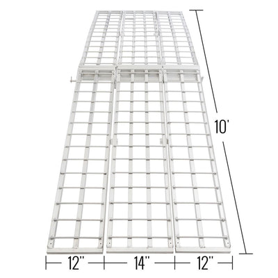 Black Widow 10’ Aluminum Folding Motorcycle Ramp, Arched 3pc Design (Open Box)