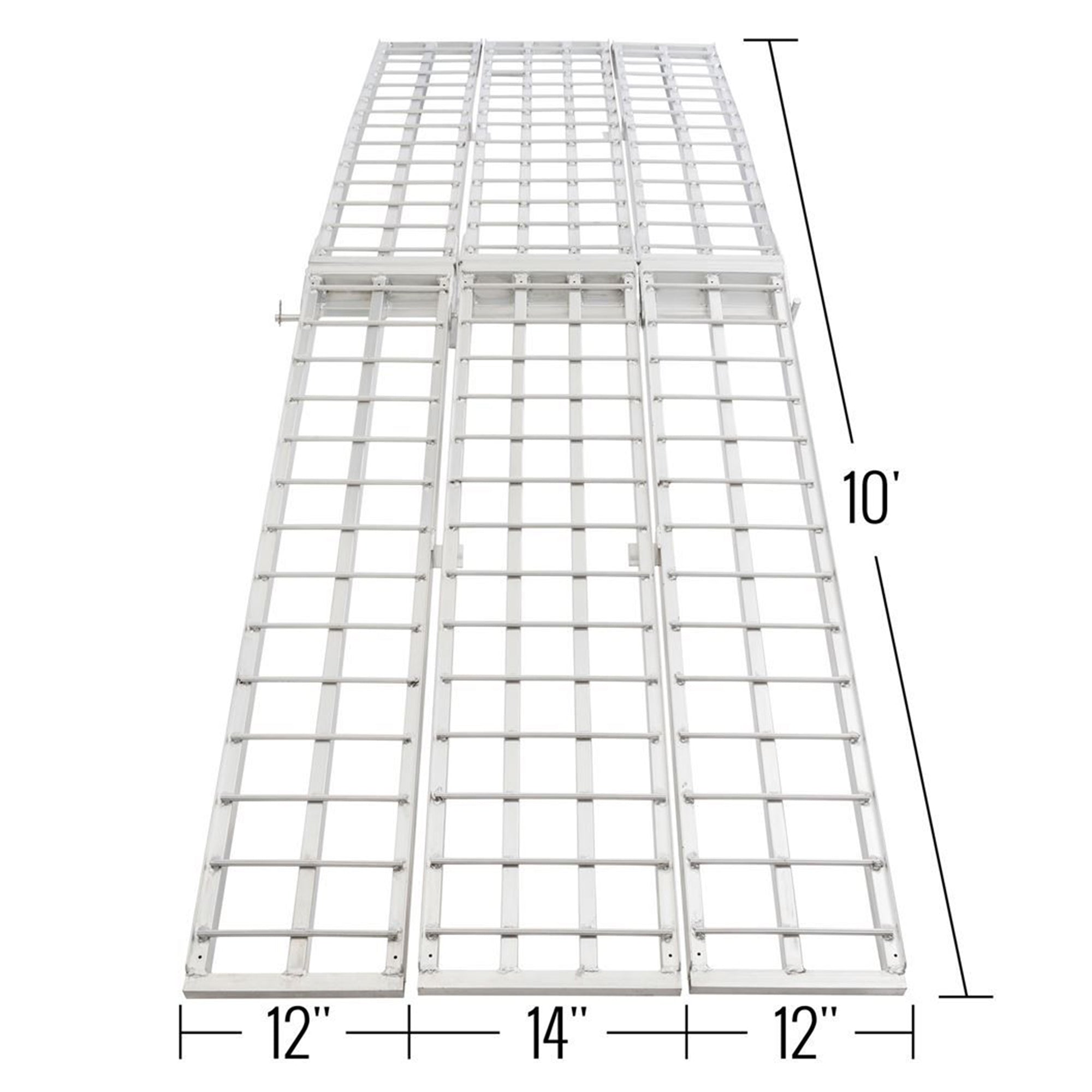 Black Widow 10’ Aluminum Folding Motorcycle Ramp, Arched 3pc Design (Open Box)