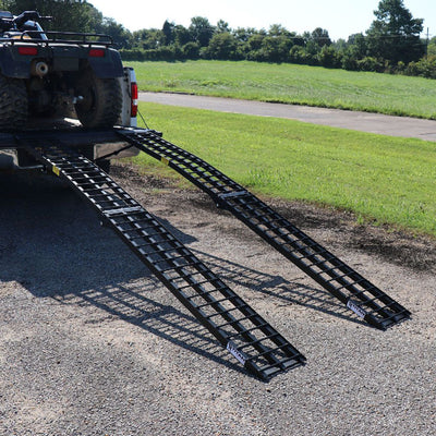Titan Ramps 2pk 10’ Folding ATV Loading Ramps, Arched Aluminum Design(Open Box)