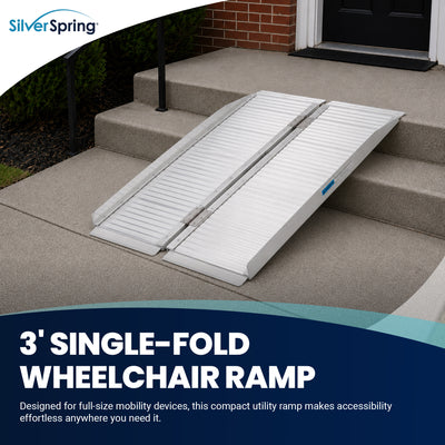 Silver Spring Mobility and Utility Ramp, 3 Foot Single Fold with 600 lb Capacity