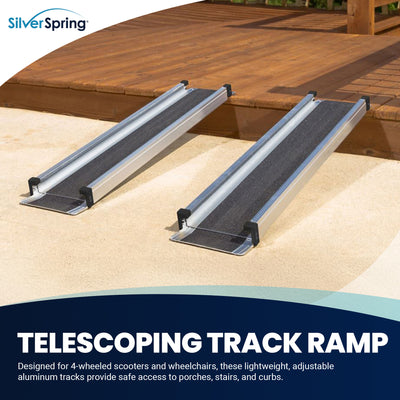 Silver Spring Telescoping Track Ramp, 3'-5' Portable Adjustable Wheelchair Ramp