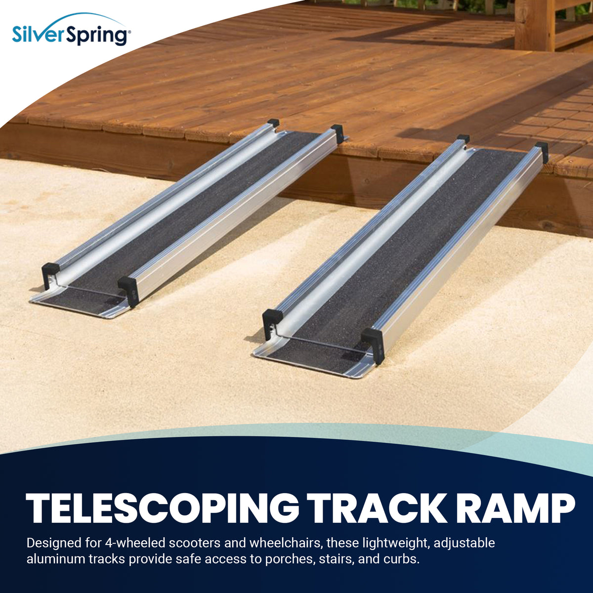 Silver Spring Track Ramp, 3'-5' Portable Adjustable Wheelchair Ramp (Open Box) - VMInnovations
