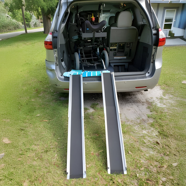 Silver Spring Telescoping Track Ramp, 3'-5' Portable Adjustable Wheelchair Ramp