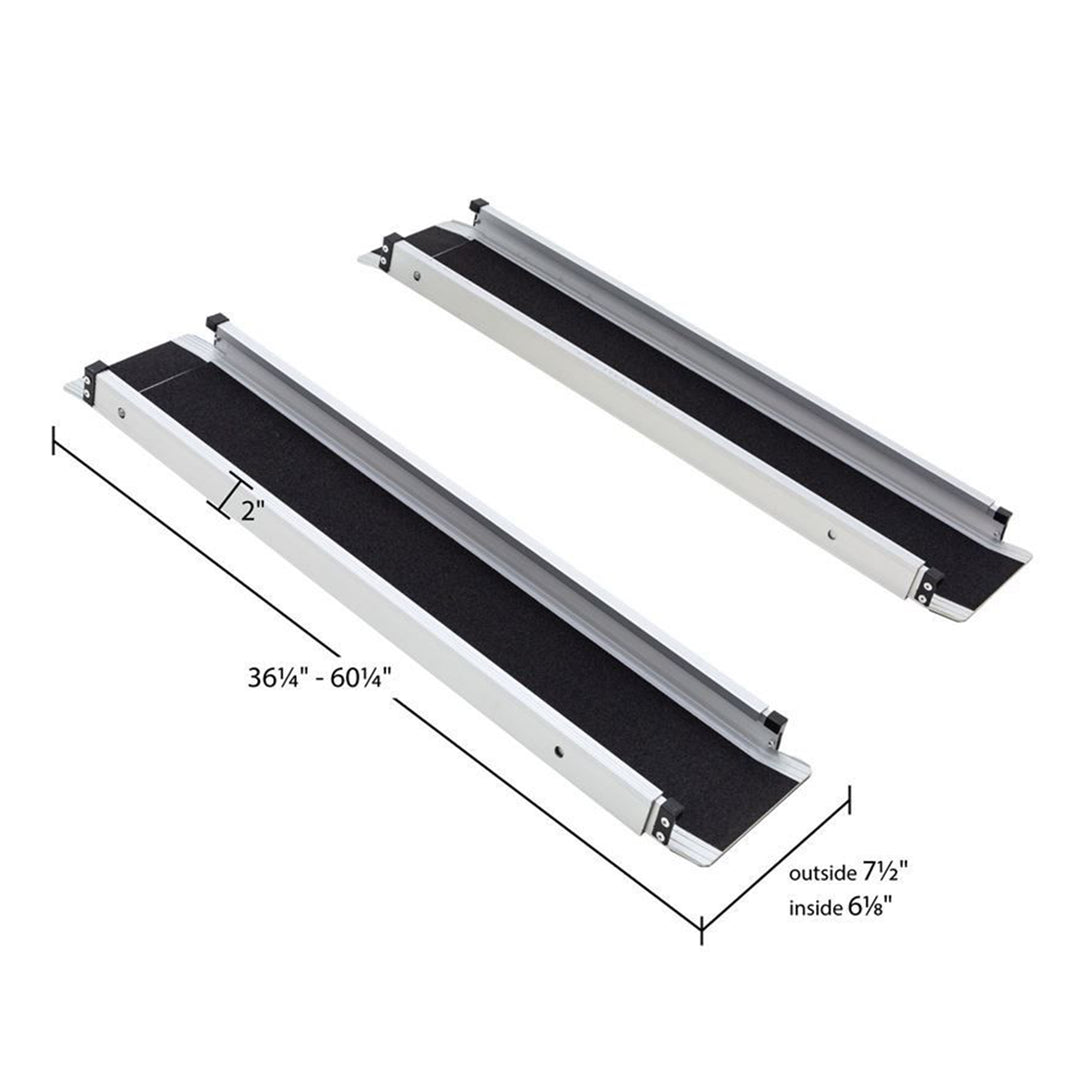 Silver Spring Telescoping Track Ramp, 3'-5' Portable Adjustable Wheelchair Ramp - VMInnovations