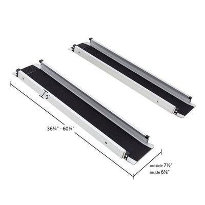 Silver Spring Telescoping Track Ramp, 3'-5' Portable Adjustable Wheelchair Ramp - VMInnovations