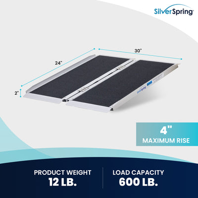 Silver Spring Mobility and Utility Ramp, 2 Foot Single Fold with Grit Surface