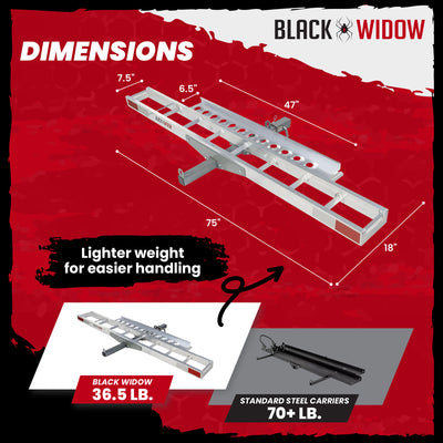 Black Widow Motorcycle Carrier w/Ramp for 2" Hitch, 400lb Capacity (For Parts)