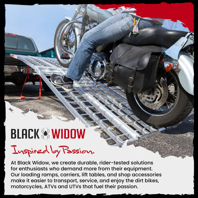 Black Widow Motorcycle Bike Carrier w/Ramp for 2" Hitch, 400LBS Capacity (Used) - VMInnovations