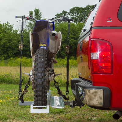 Black Widow Motorcycle Bike Carrier w/Ramp for 2" Hitch, 400lb Cap (Open Box)