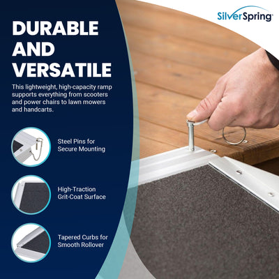 Silver Spring Mobility and Utility Ramp, 5 Foot Single Fold with Grit Surface