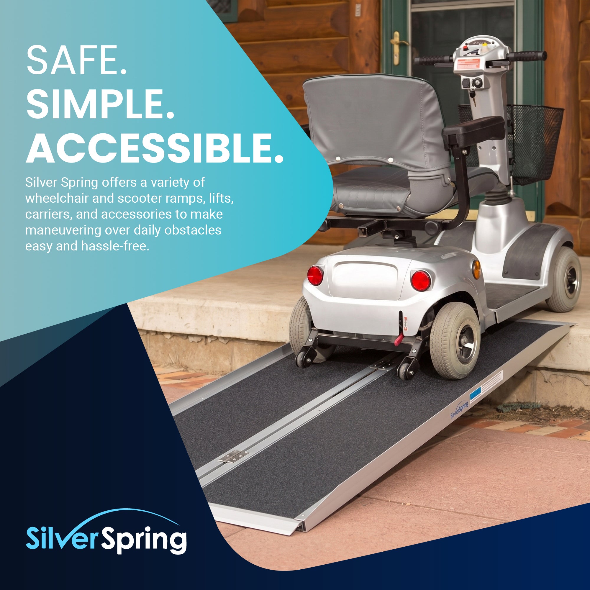 Silver Spring Mobility and Utility Ramp, 5 Foot Single Fold with Grit Surface