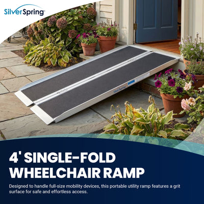 Silver Spring Mobility and Utility Ramp, 4 Foot Single Fold with Grit Surface
