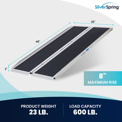 Silver Spring Mobility and Utility Ramp, 4 Foot Single Fold with Grit Surface