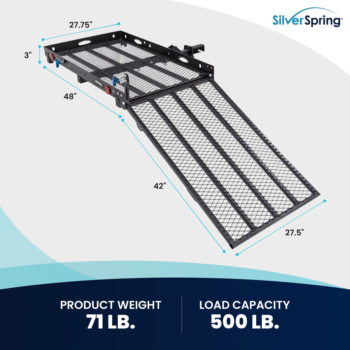 Silver Spring Folding Scooter/Wheelchair Carrier w/Ramp & Hitch Mount (Open Box) - VMInnovations