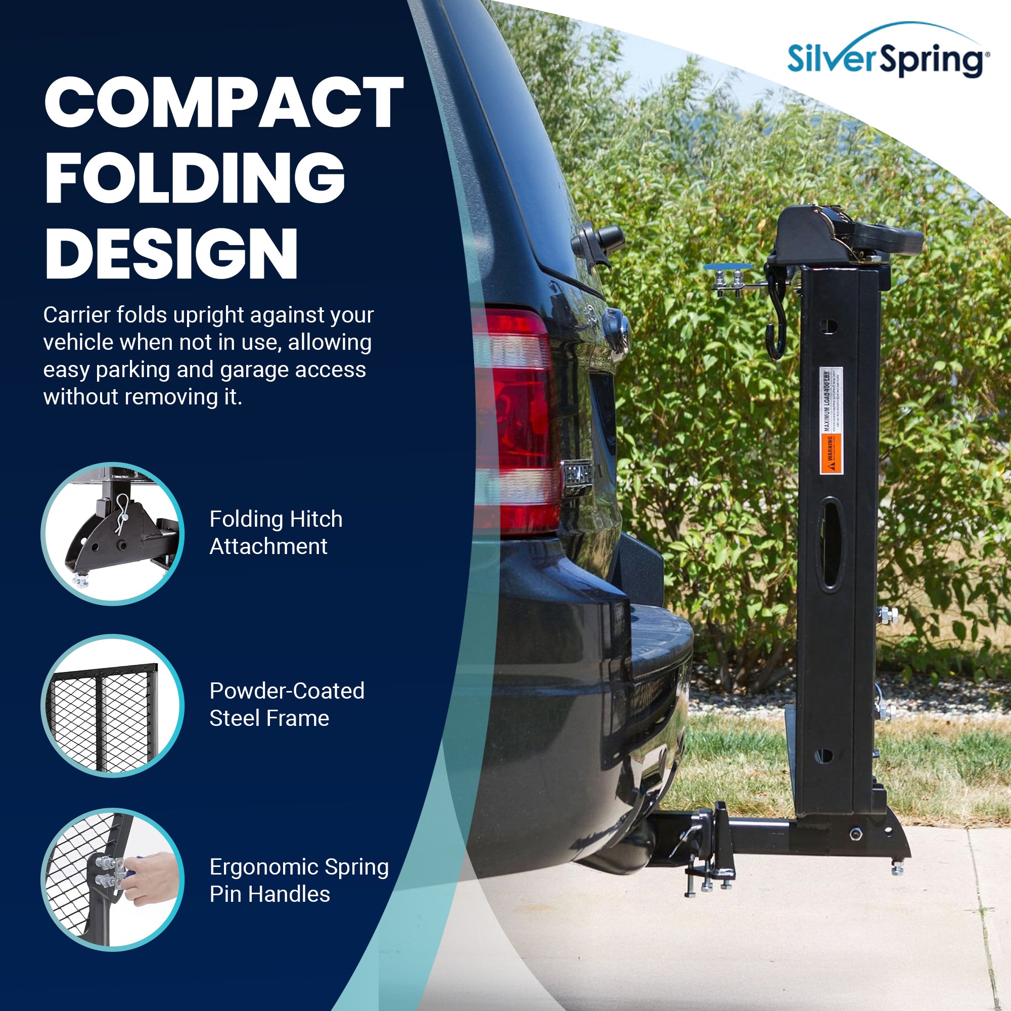 Silver Spring Folding Scooter/Wheelchair Carrier w/Ramp & Hitch Mount (Open Box)