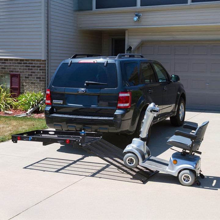 Silver Spring Folding Steel Scooter/Wheelchair Carrier with Ramp & Hitch Mount