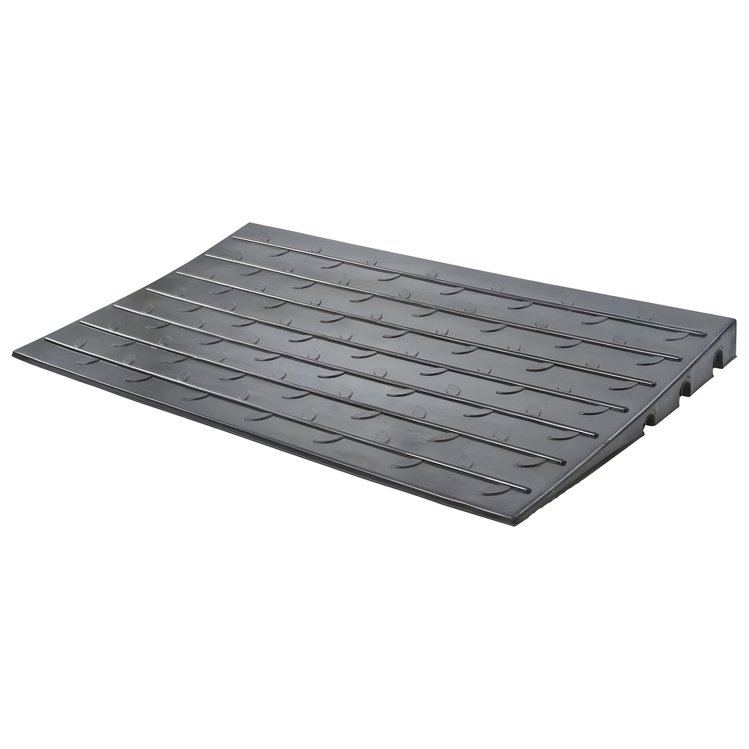 Silver Spring 2.5" Maximum Riser, Solid Rubber 3 Channel Threshold Ramp, Black