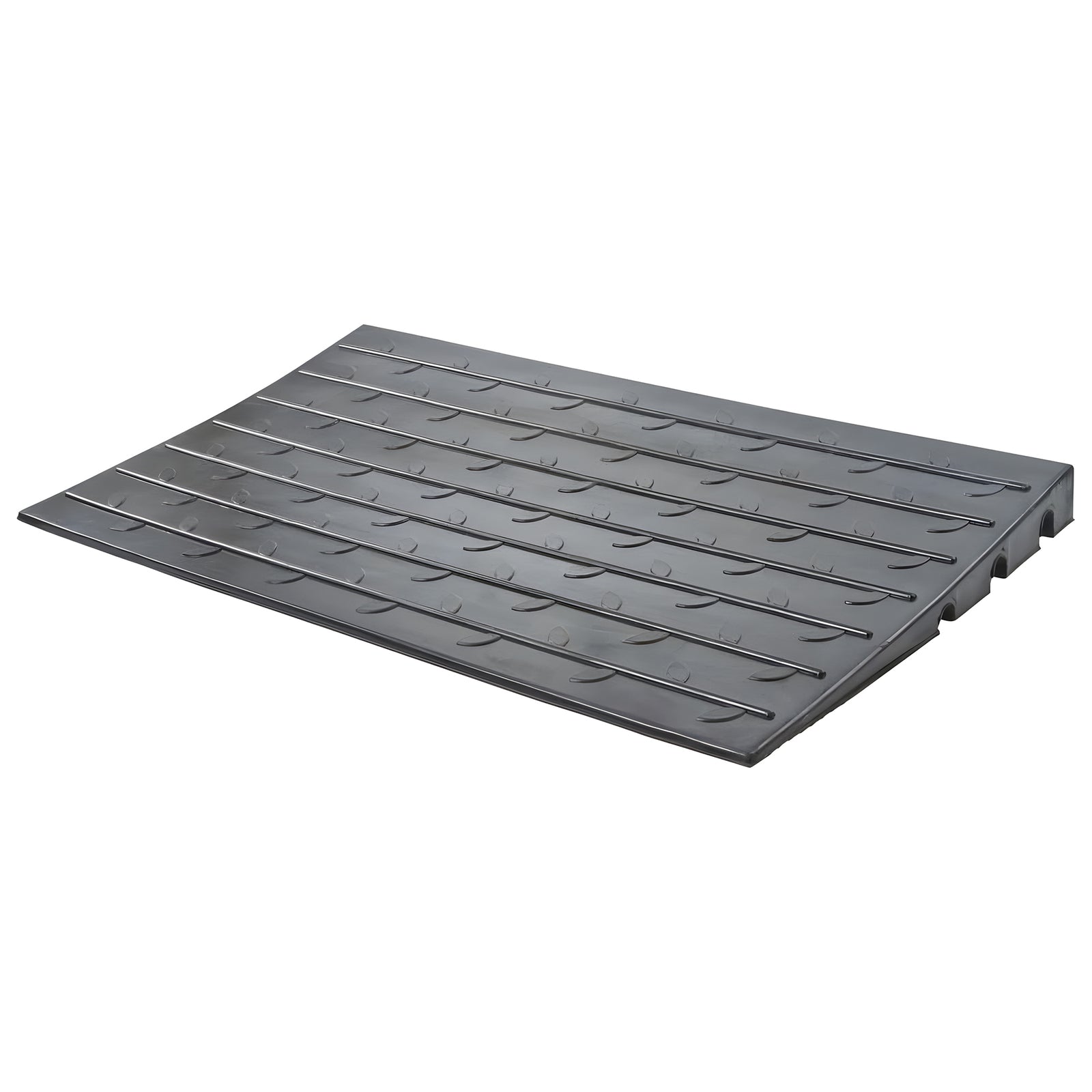 Silver Spring 2.5" Maximum Riser, Solid Rubber 3 Channel Threshold Ramp, Black - VMInnovations