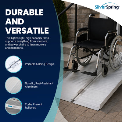 Silver Spring Mobility and Utility Ramp, 6 Foot Single Fold with 600 lb Capacity