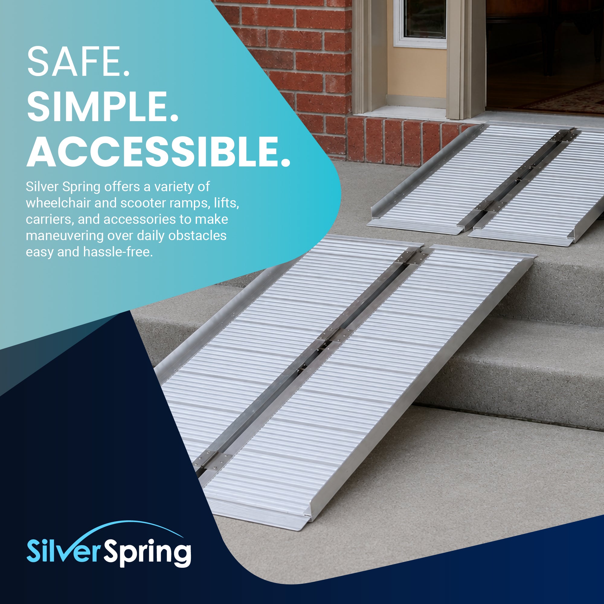 Silver Spring Mobility and Utility Ramp, 6 Foot Single Fold with 600 lb Capacity
