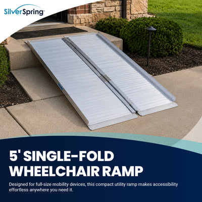Silver Spring Mobility and Utility Ramp, 5 Foot Single Fold with 600 lb Capacity