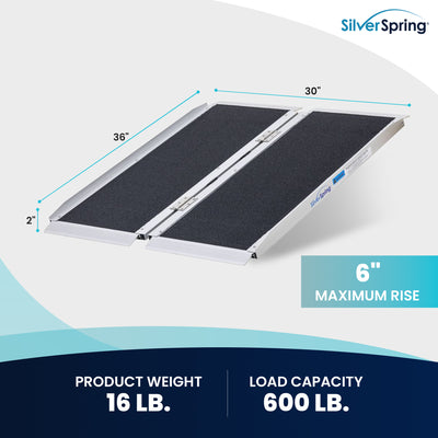 Silver Spring Mobility and Utility Ramp, 3 Foot Single Fold with Grit Surface