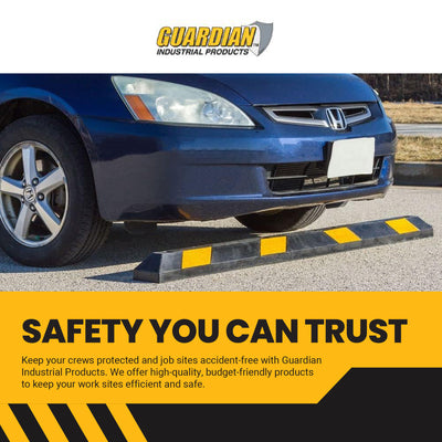 Guardian Parking Stop, 6 Foot Long Rubber Curb with Mounting Holes, Black/Yellow