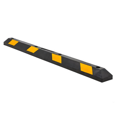Guardian Parking Stop, 6Ft Rubber Curb with Mounting Holes, Black/Yellow, 2 Pack