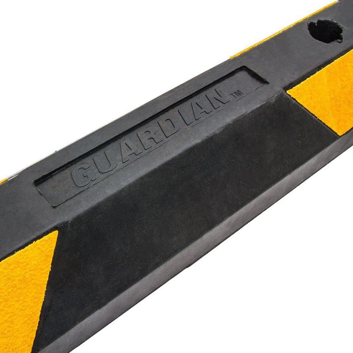 Guardian Parking Stop, 6Ft Rubber Curb with Mounting Holes, Black/Yellow, 2 Pack