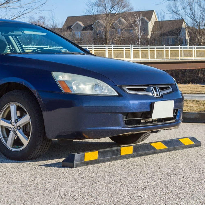 Guardian Parking Stop, 6ft Rubber Curb w/Mounting Holes, Black/Yellow (Open Box)